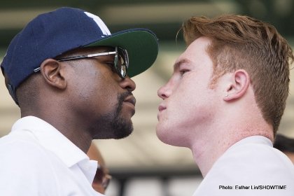 Mayweather and Canelo faceoff
