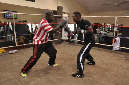 Agbeko and Coach Asare at the Media workout