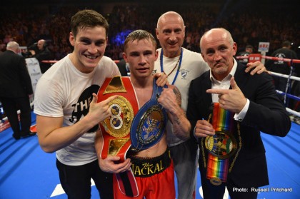 Cyclone Promotions presents Boxing at The Odyssey Arena. 12 x 3 Minute rounds IBF World Title Eliminator and European Title Defence between Carl Frampton (Belfast) and Jeremy Parodi, (France)