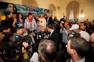 Media and crowd around Cotto
