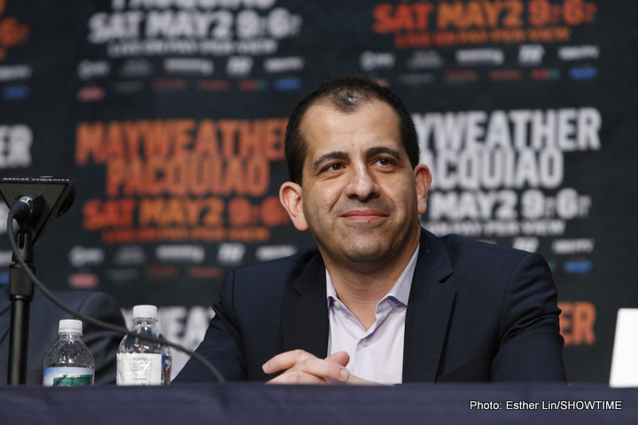 Espinoza: We'll be calling [Floyd] after the Garcia-Thurman fight, maybe he'll be interested in facing the winner