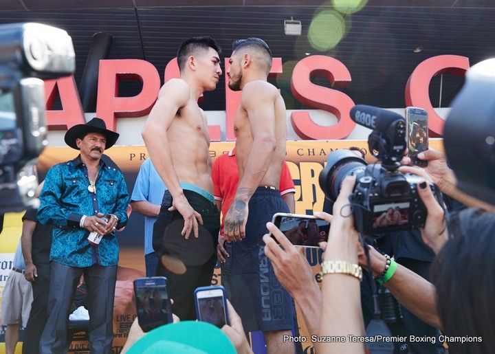 Leo Santa Cruz vs Abner Mares Weigh-In Photos