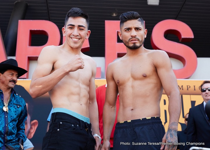 Leo Santa Cruz vs Abner Mares Weigh-In Photos