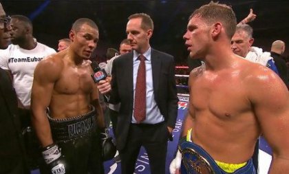 Billy Joe Saunders takes a pop at Chris Eubank