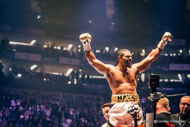 David Haye: "This is just the beginning of the road back to regaining the heavyweight championship of the world"