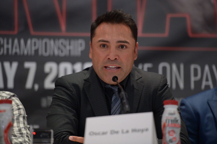 Rematch clause for Canelo-Khan, but De La Hoya says “believe me” Canelo-Golovkin “will happen very soon.”