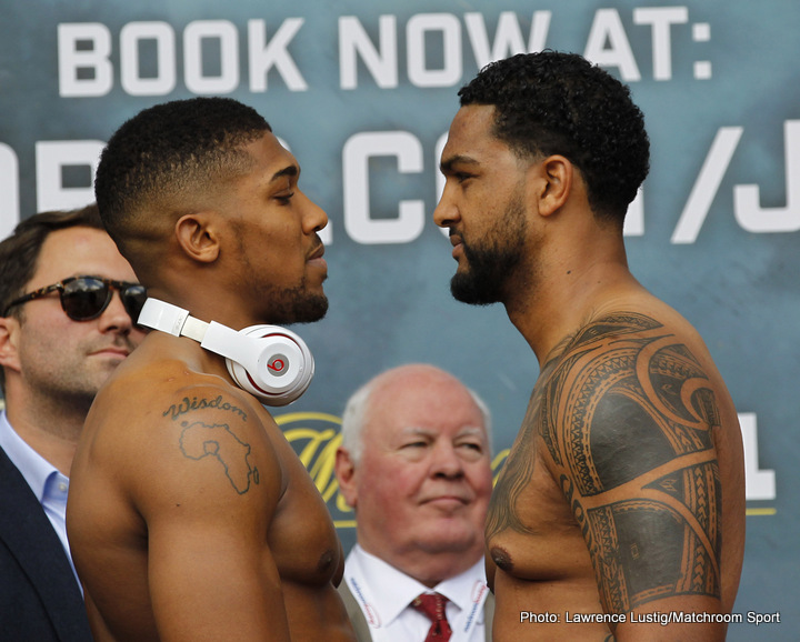 Anthony Joshua-Dominic Breazeale weigh-in: Joshua 241, Breazeale 255