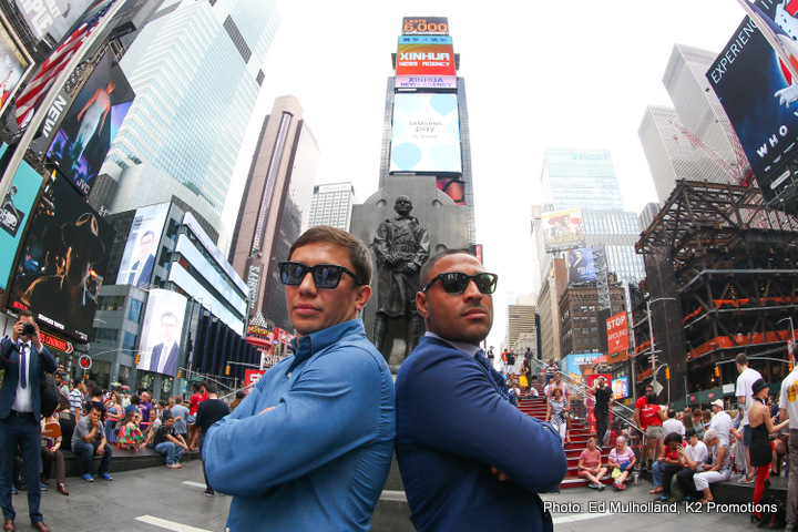 Photo: Kell Brook looks massive at 30-day weigh-in, tips scale at 176-pounds; Golovkin 165!