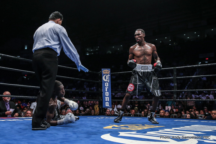 Boxing photo: Daniel Jacobs, Richard Commey, Robert Easter Jr., Sergio Mora image Results: Jacobs stops Mora; Easter Jr defeats Commey