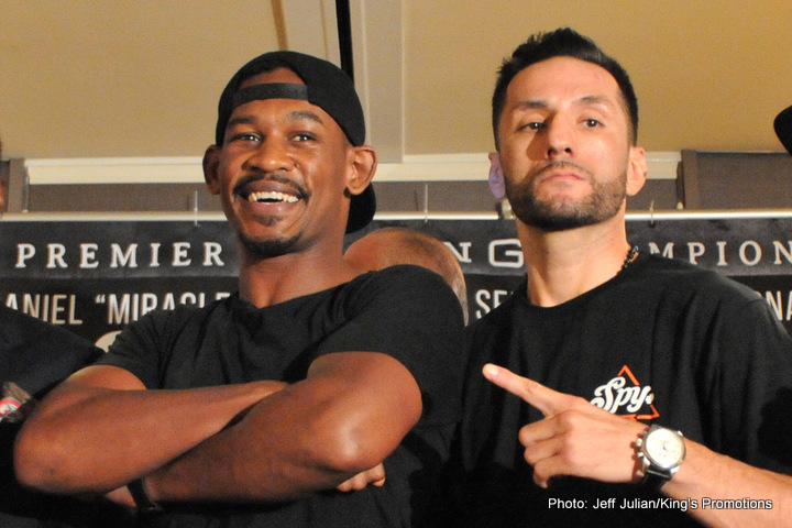 Boxing photo: Daniel Jacobs, Sergio Mora image Video: Daniel Jacobs vs. Sergio Mora Weigh-In