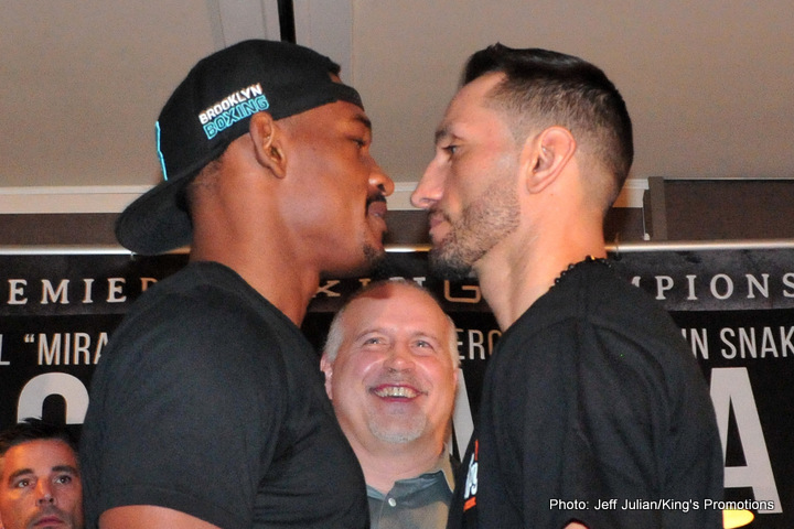 Boxing photo: Daniel Jacobs, Sergio Mora image Video: Daniel Jacobs vs. Sergio Mora Weigh-In