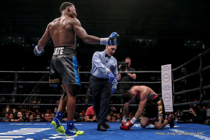Boxing photo: Daniel Jacobs, Richard Commey, Robert Easter Jr., Sergio Mora image Results: Jacobs stops Mora; Easter Jr defeats Commey
