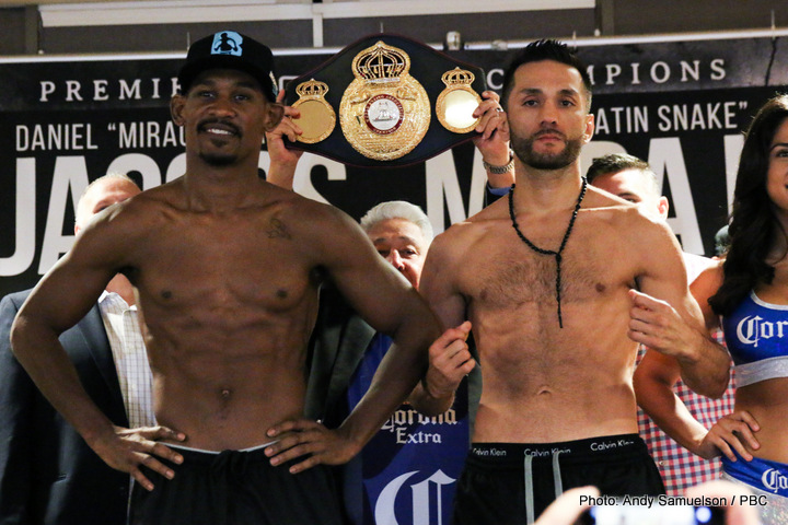 Boxing photo: Daniel Jacobs, Sergio Mora image Video: Daniel Jacobs vs. Sergio Mora Weigh-In
