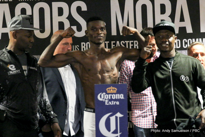 Boxing photo: Daniel Jacobs, Sergio Mora image Video: Daniel Jacobs vs. Sergio Mora Weigh-In