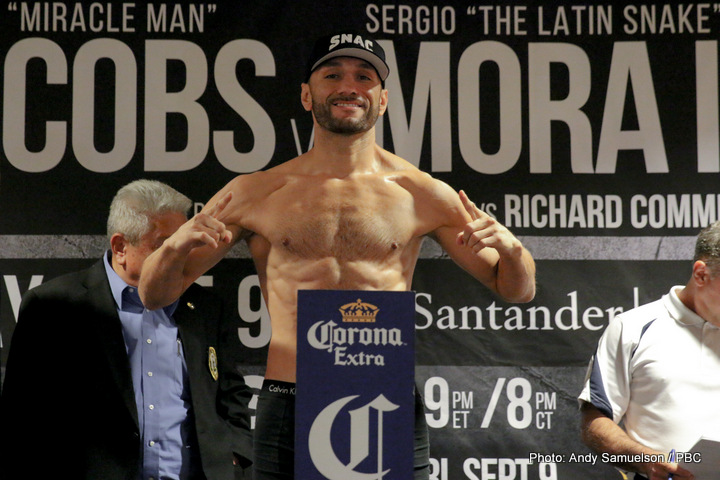 Boxing photo: Daniel Jacobs, Sergio Mora image Video: Daniel Jacobs vs. Sergio Mora Weigh-In