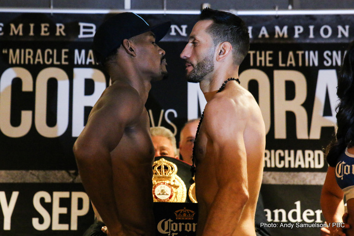 Boxing photo: Daniel Jacobs, Sergio Mora image Video: Daniel Jacobs vs. Sergio Mora Weigh-In