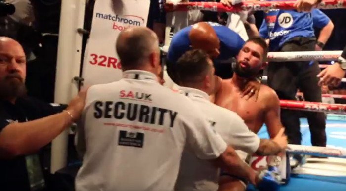 Deontay Wilder and Tony Bellew get into it at Joshua-Klitschko weigh-in!