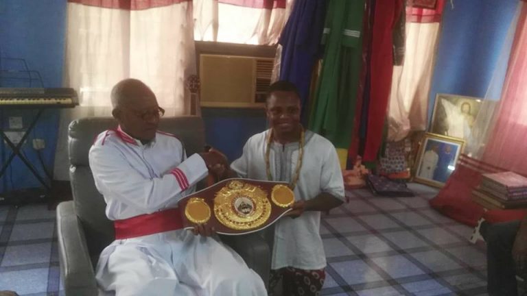 Dogboe takes WBO title straight to church on arrival in Ghana