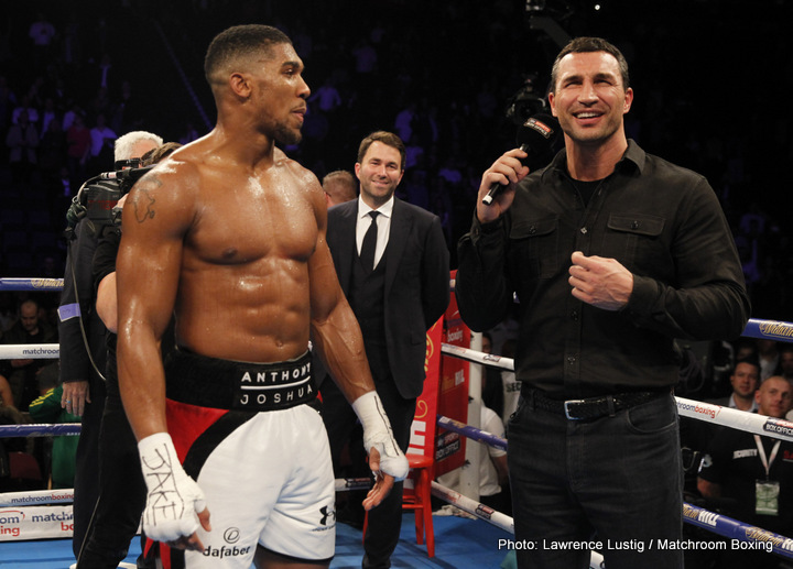 George Foreman sees Joshua as slight favourite over Klitschko