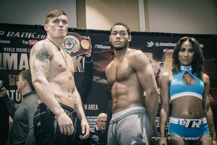 In Pictures: Official Weigh-In Results - Lomachenko (129.6) vs. Sosa (130.4, 130.2)