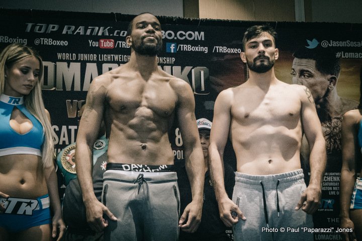 In Pictures: Official Weigh-In Results - Lomachenko (129.6) vs. Sosa (130.4, 130.2)