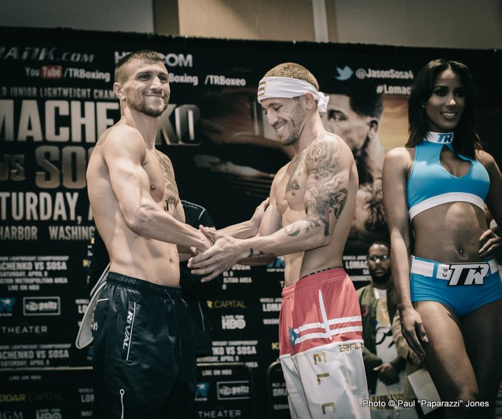 In Pictures: Official Weigh-In Results - Lomachenko (129.6) vs. Sosa (130.4, 130.2)