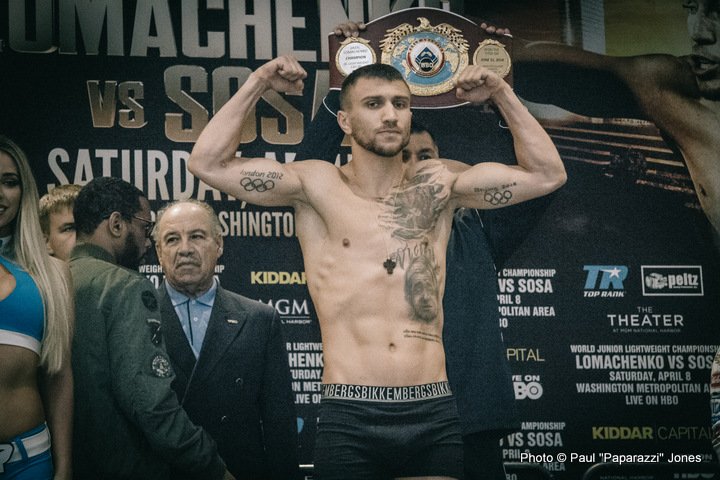 In Pictures: Official Weigh-In Results - Lomachenko (129.6) vs. Sosa (130.4, 130.2)