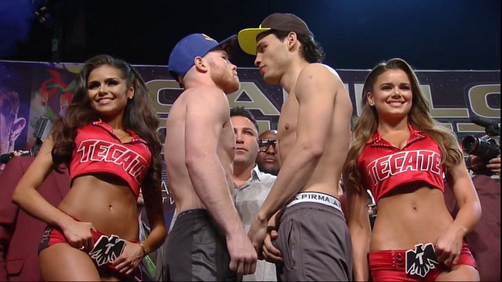 Weights: Saul Alvarez 164 vs. Julio Cesar Chavez Jr 164