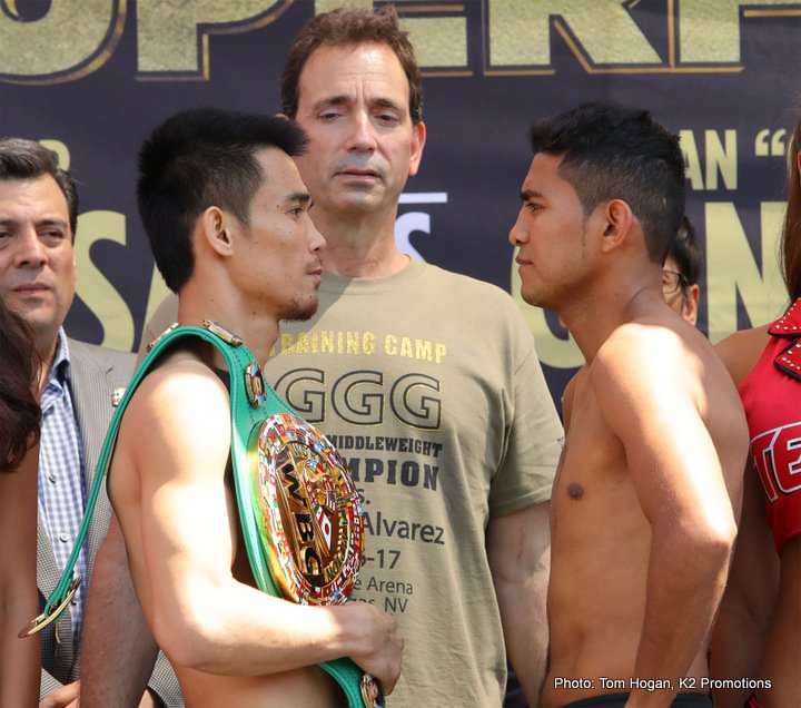 Boxing photo: Roman Gonzalez, Srisaket Sor Rungvisai image Weights: Rungvisai 115 vs. “Chocolatito” Gonzalez 114.8