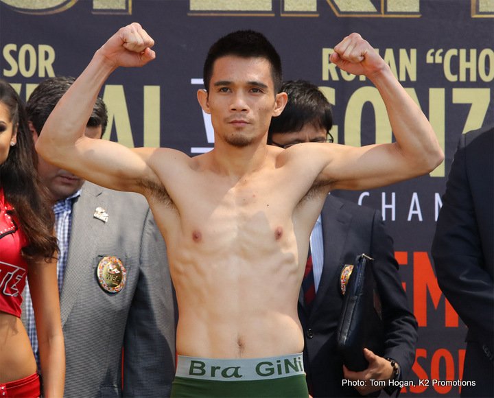 Boxing photo: Roman Gonzalez, Srisaket Sor Rungvisai image Weights: Rungvisai 115 vs. “Chocolatito” Gonzalez 114.8