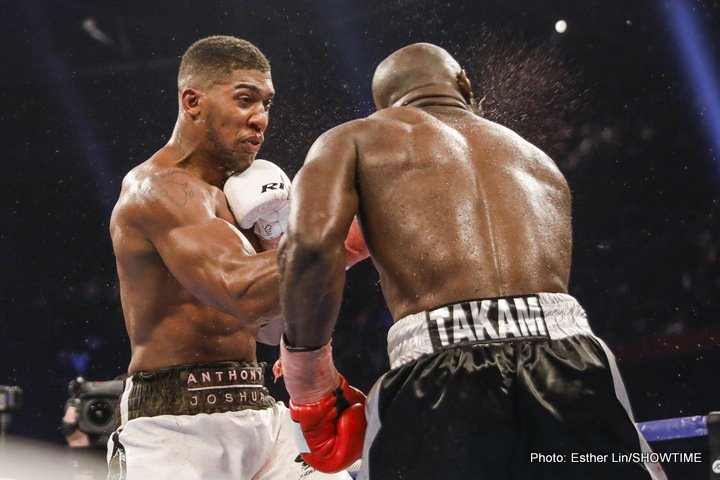 Anthony Joshua stops incredibly gutsy Carlos Takam in tenth-round; Takam cries premature stoppage, crowd unhappy