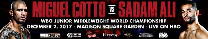 Miguel Cotto battles Sadam Ali on HBO on Dec.2