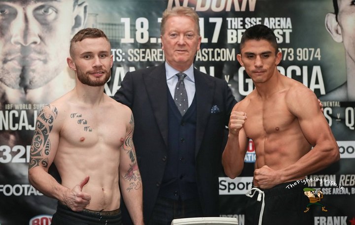 Carl Frampton and Horacio Garcia make weight