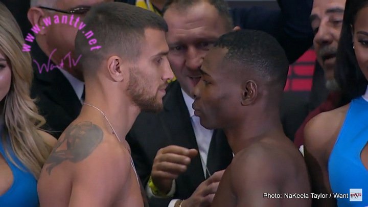 Weights: Lomachenko 129, Rigondeaux 128.4