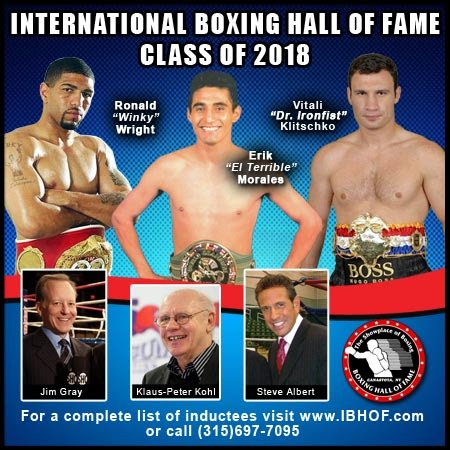 Vitali Klitschko, Erik Morales & Winky Wright Elected To Int’l Boxing Hall Of Fame