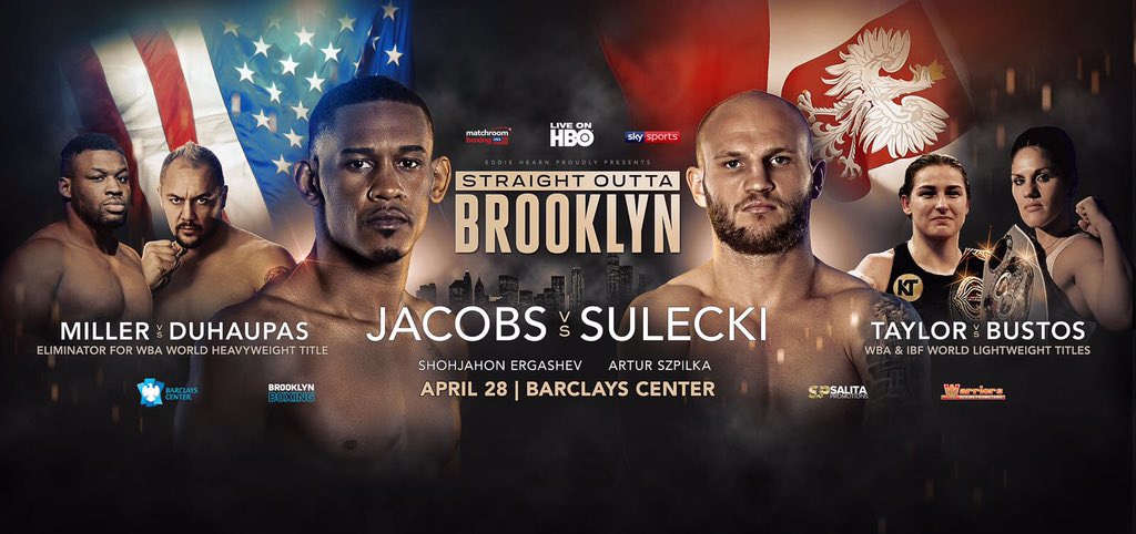 Daniel Jacobs vs Sulecki & Jarrell Miller vs Duhaupas on 4/28