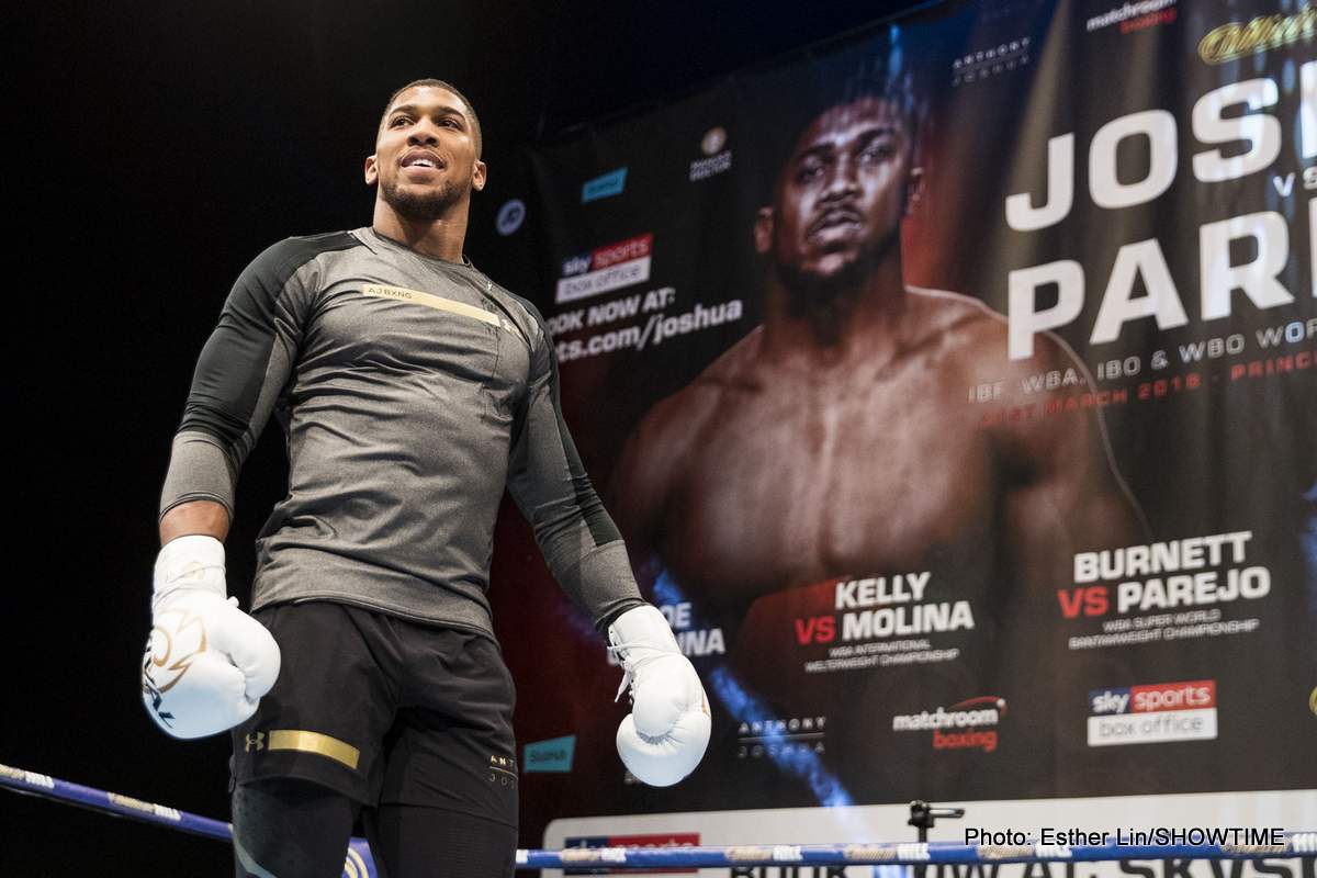 Anthony Joshua v Joseph Parker: Media Workout Quotes - Photos