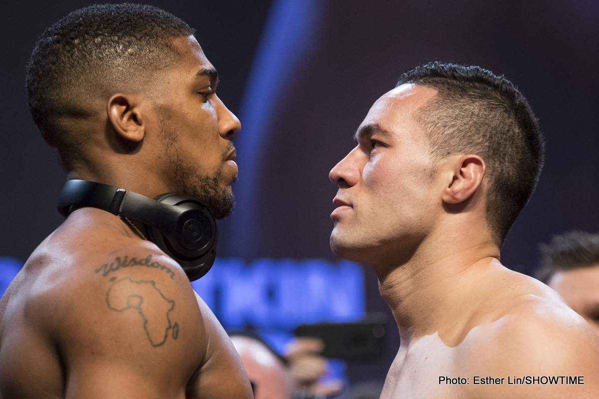 The weights are in: Anthony Joshua 242 – Joseph Parker 236.5