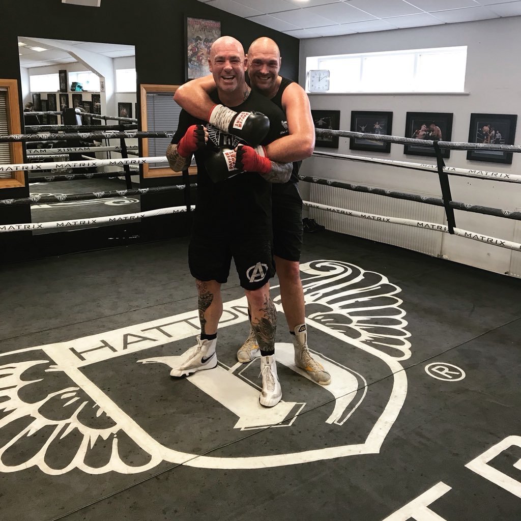Photo: Browne spars Tyson Fury in preparation for Whyte Browne spars Tyson Fury in preparation for Whyte