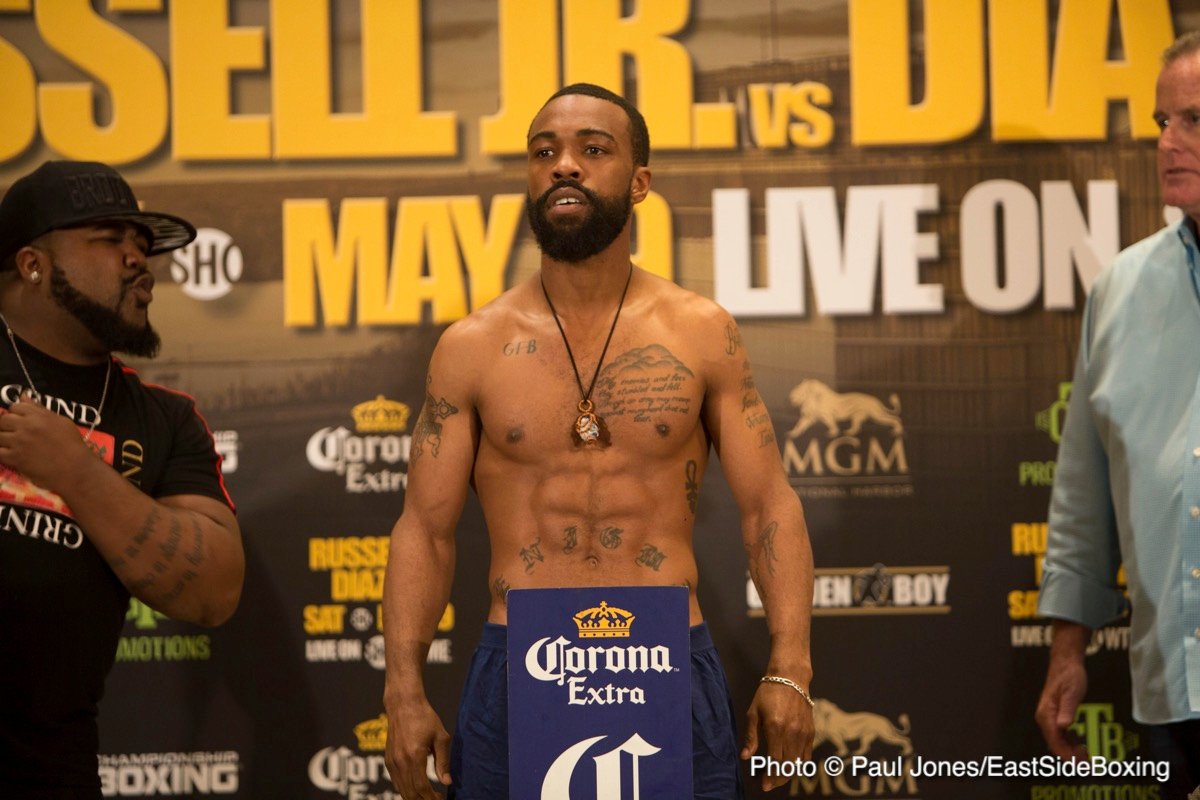 Photo Gallery: Official Weigh-In Results for Gary Russell Jr. (125.5) vs. Joseph Diaz Jr. (126.0) -- Santa Cruz, Mares, Selby, Valdez, Frampton, More!