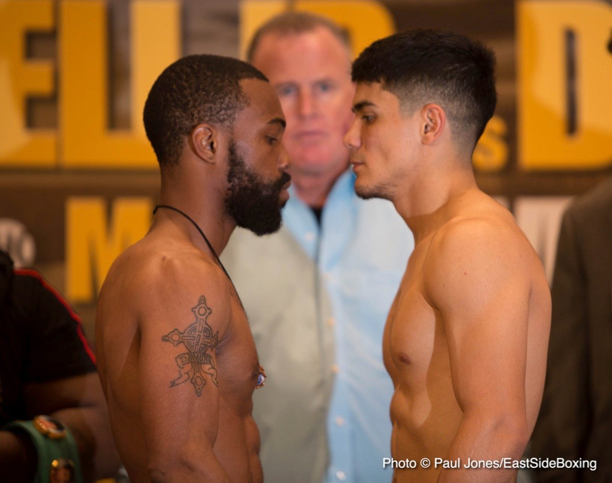 Photo Gallery: Official Weigh-In Results for Gary Russell Jr. (125.5) vs. Joseph Diaz Jr. (126.0) -- Santa Cruz, Mares, Selby, Valdez, Frampton, More!