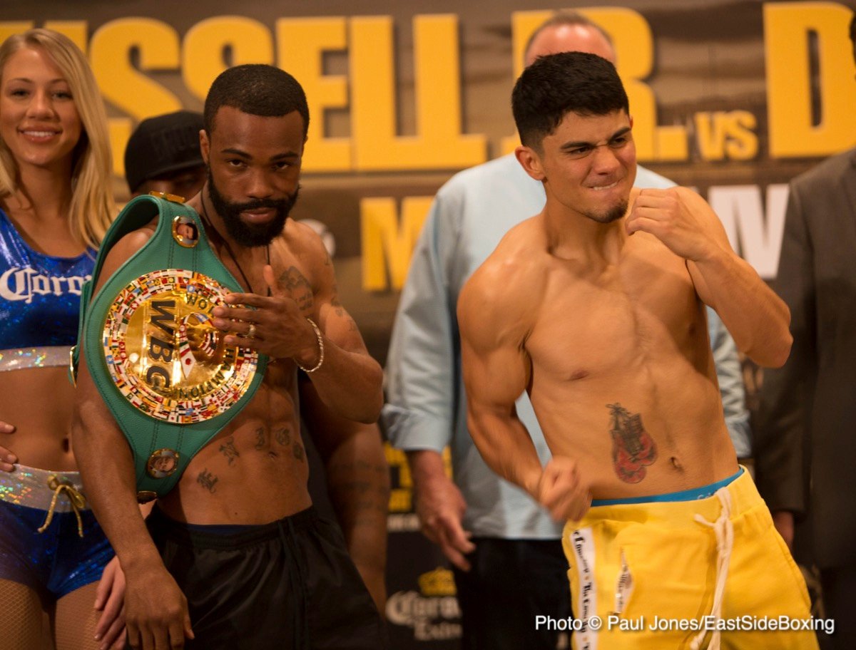 Photo Gallery: Official Weigh-In Results for Gary Russell Jr. (125.5) vs. Joseph Diaz Jr. (126.0) -- Santa Cruz, Mares, Selby, Valdez, Frampton, More!