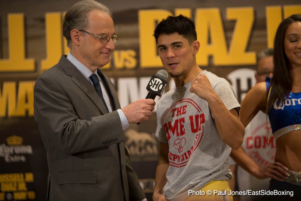 Photo Gallery: Official Weigh-In Results for Gary Russell Jr. (125.5) vs. Joseph Diaz Jr. (126.0) -- Santa Cruz, Mares, Selby, Valdez, Frampton, More!