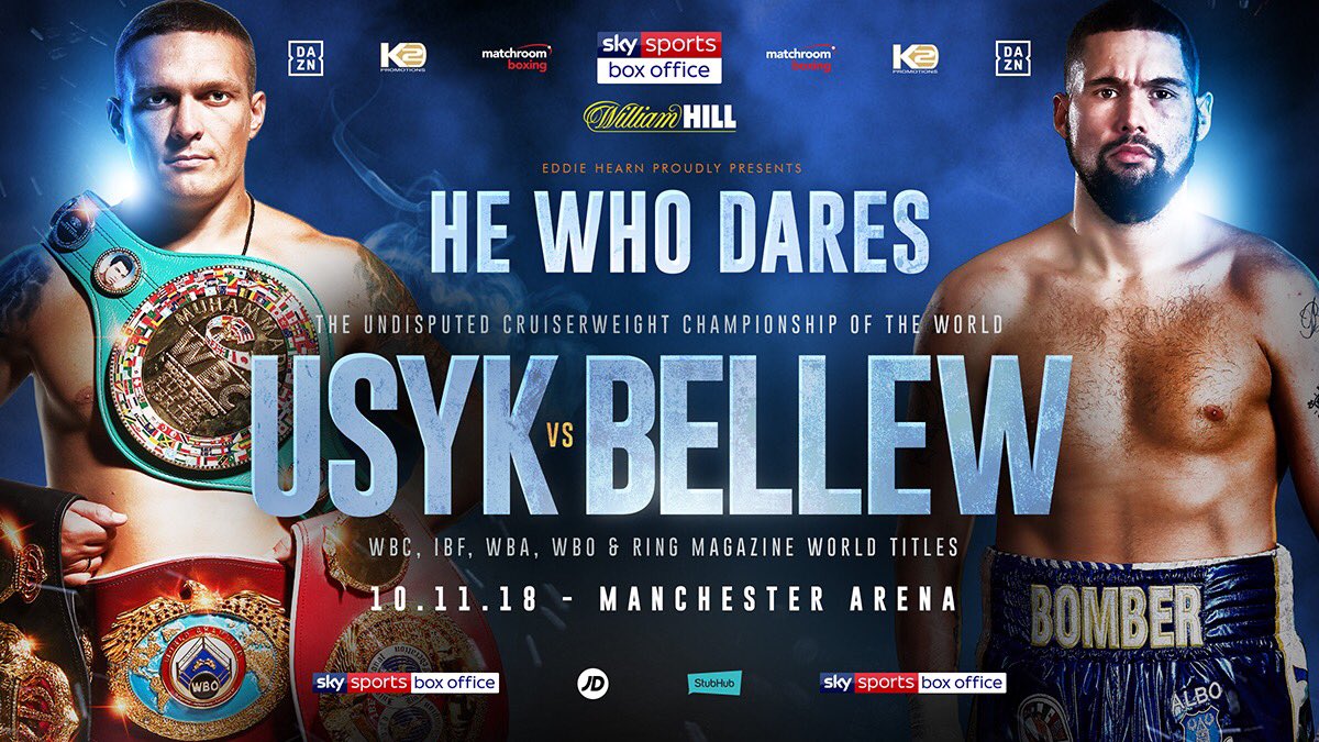 Usyk vs Bellew on Nov 10 at Manchester Arena, Crolla & Burns added to undercard