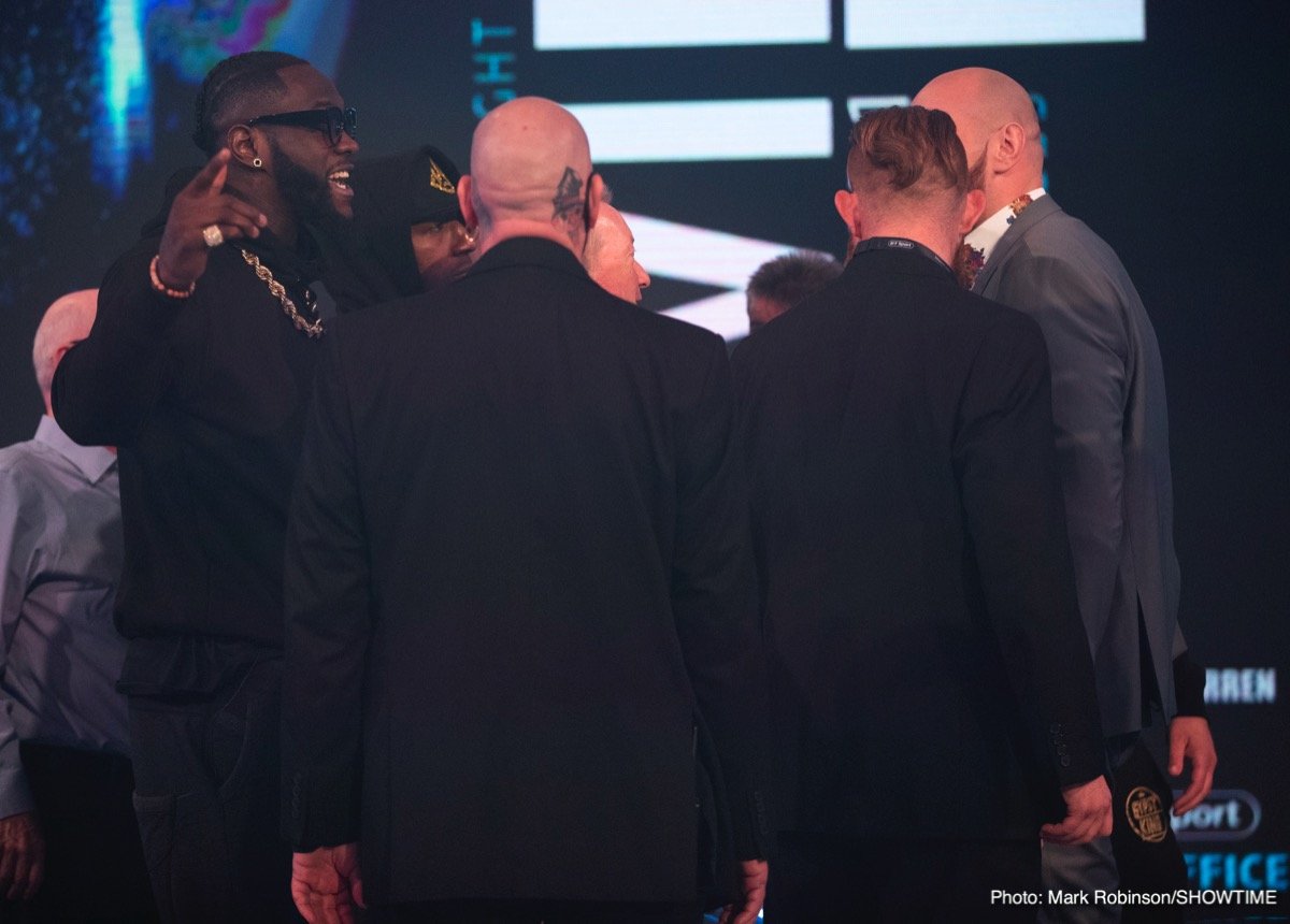 Wilder, Fury trash talk at London press conference