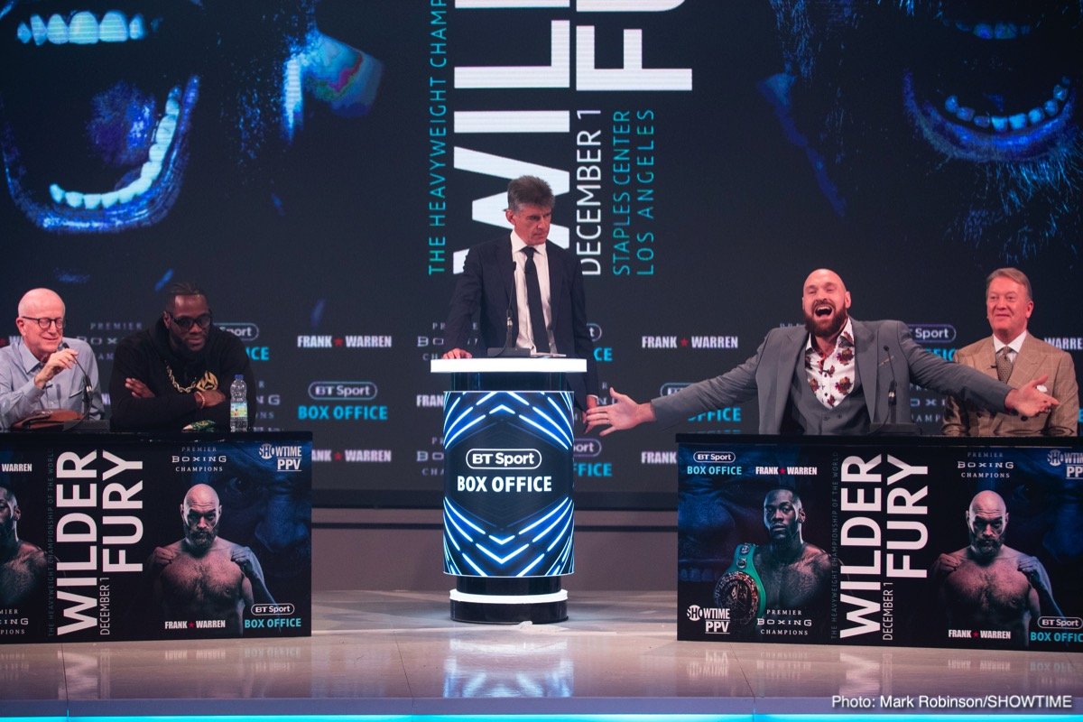 Wilder, Fury trash talk at London press conference