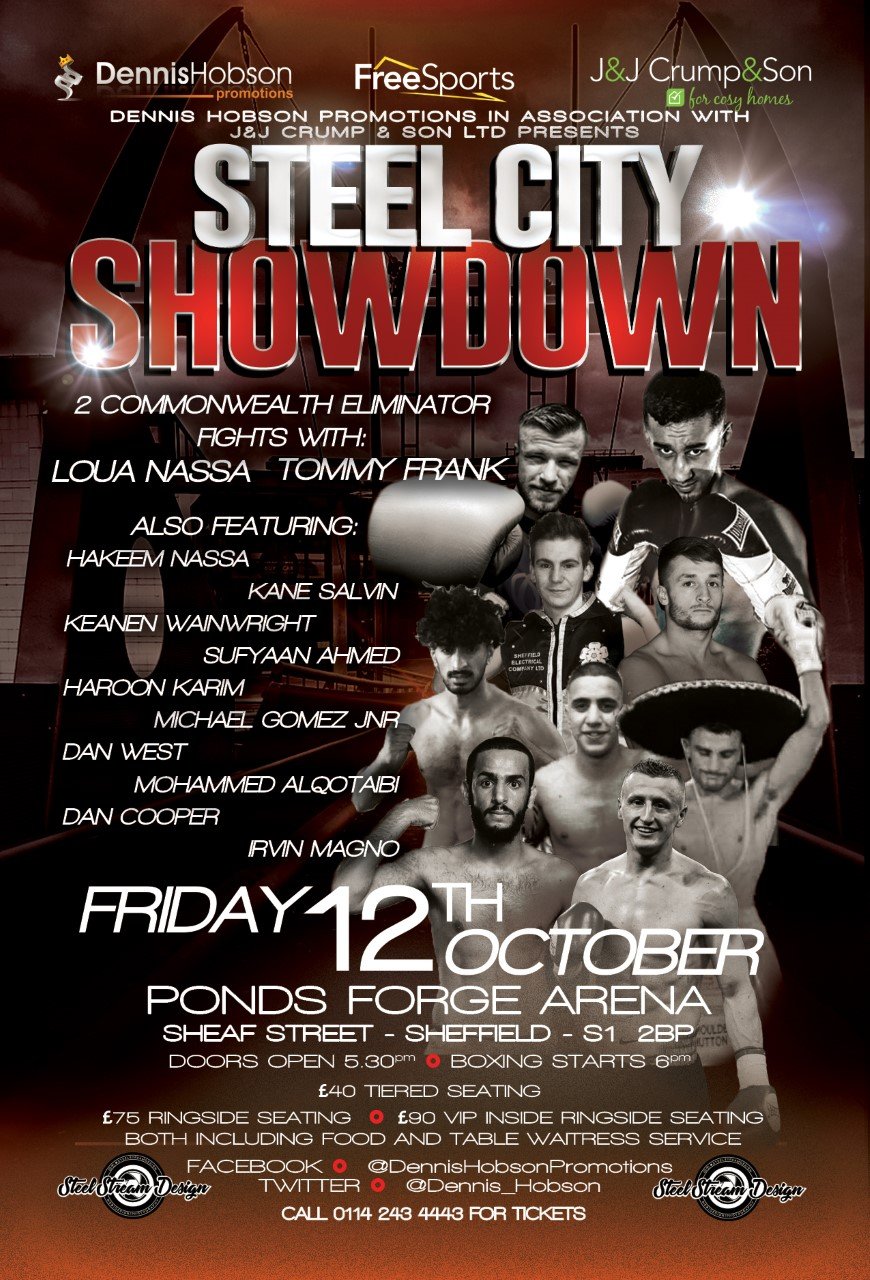 Tommy Frank vs. Adam Yahaya on October 12 Adam Yahaya Tommy Frank British Boxing Press Room