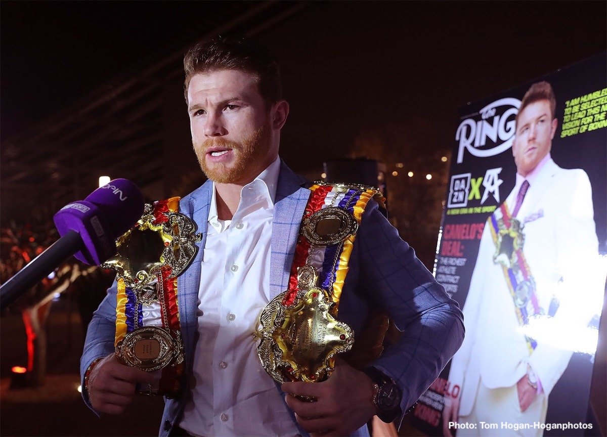 Canelo Alvarez Recieves Ring Magazine Belt