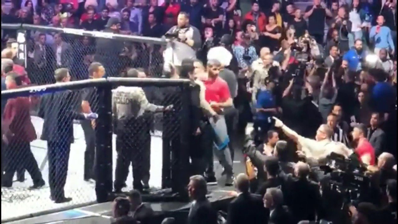 The Crazy Goings On After The Khabib - McGregor Fight Show It's Not Just Boxing That Has A Riot