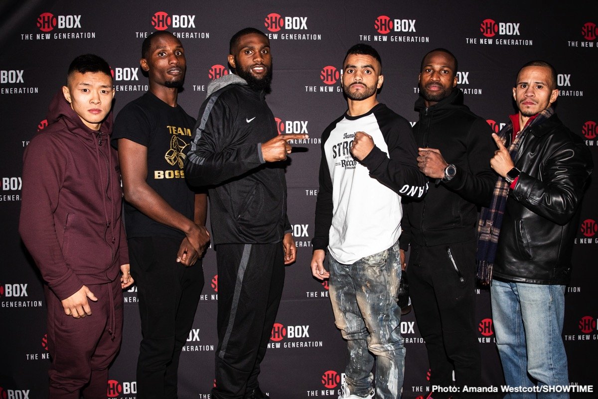 ShoBox Weights: Jaron Ennis - 145 - Ramond Serrano 146 3/4 Branden Pizarro Jaron Ennis Jerome Rodriguez Ramond Serrano Press Room